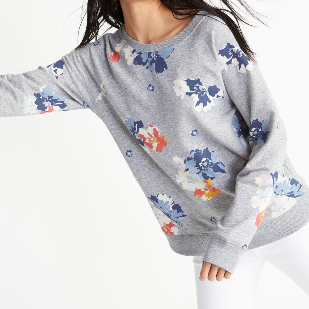 Old Navy Grey Floral Sweatshirt (Size L/G)